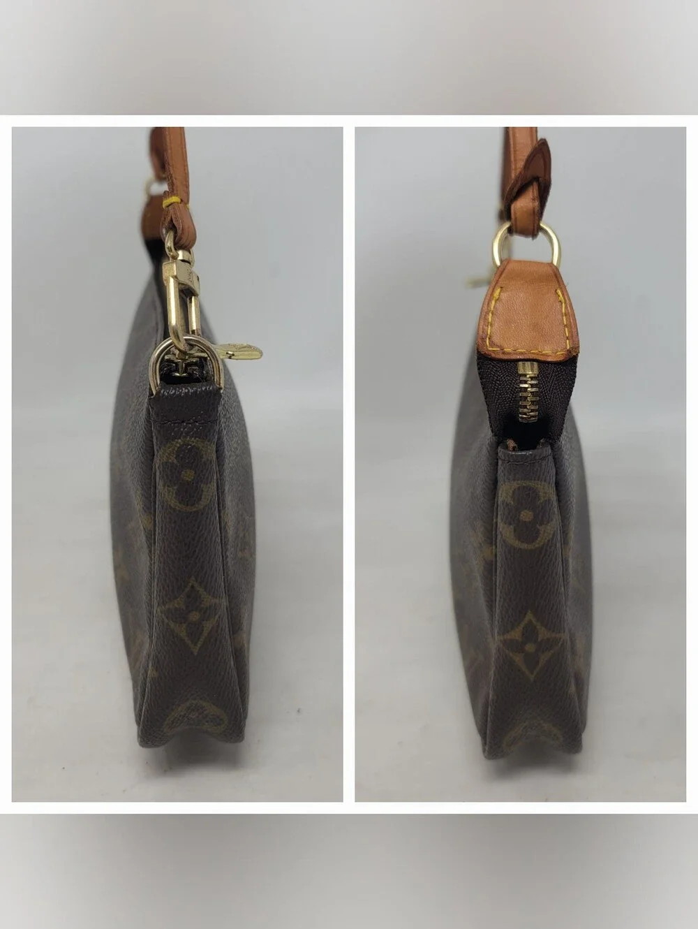 Louis Vuitton Pochette Accessoires Monogram Canvas Clutch Hand Bag Vintage Auth
